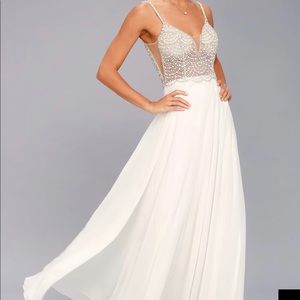 Lulus beaded white dress